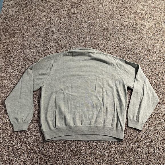 Pronto Uomo Sweater Mens XL Gray Merino Wool Mock Neck Knit Pullover Ribbed - Picture 2 of 6